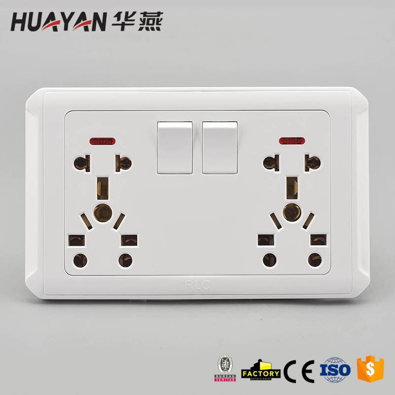 HYA-2GANG SWITCH DOUBLE UNIVERSAL SOCKET,HYA-2GANG SWITCH DOUBLE UNIVERSAL SOCKET