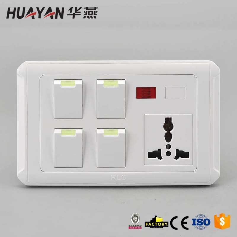 HYA-4GANG MF SOCKET  INDICATOR LIGHT DIMMER PROVISION,