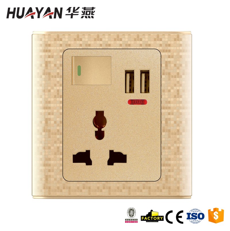 HYC-G-MOSAIC-1GANG MF SOCKET DOUBLE USB,HYC-G-MOSAIC-1GANG MF SOCKET DOUBLE USB