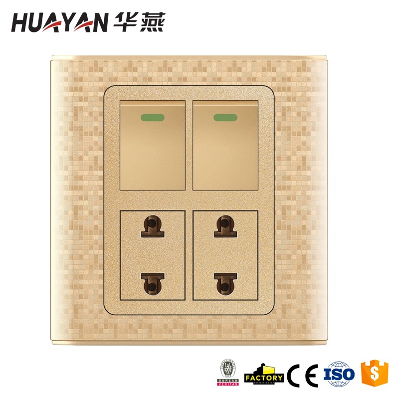 HYC-G-MOSAIC-2GANG SWITCH 2SOCKET,HYC-G-MOSAIC-2GANG SWITCH 2SOCKET