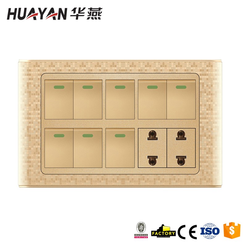 HYC-G-MOSAIC-8GANG SWITCH 2SOCKET,HYC-G-MOSAIC-8GANG SWITCH 2SOCKET