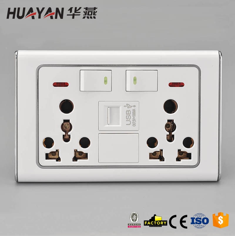 HYD-C-2GANG SWITCH DOUBLE 16A MULTI SOCKET 1USB SOCKET,HYD-C-2GANG SWITCH DOUBLE 16A MULTI SOCKET 1USB SOCKET