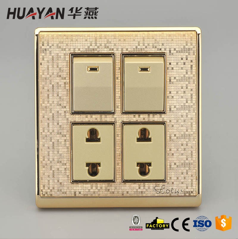 HYF-2GANG SWITCH 2SOCKET