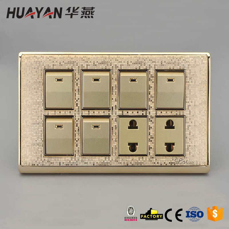 HYF-6GANG SWITCH 2SOCKET,HYF-6GANG SWITCH 2SOCKET