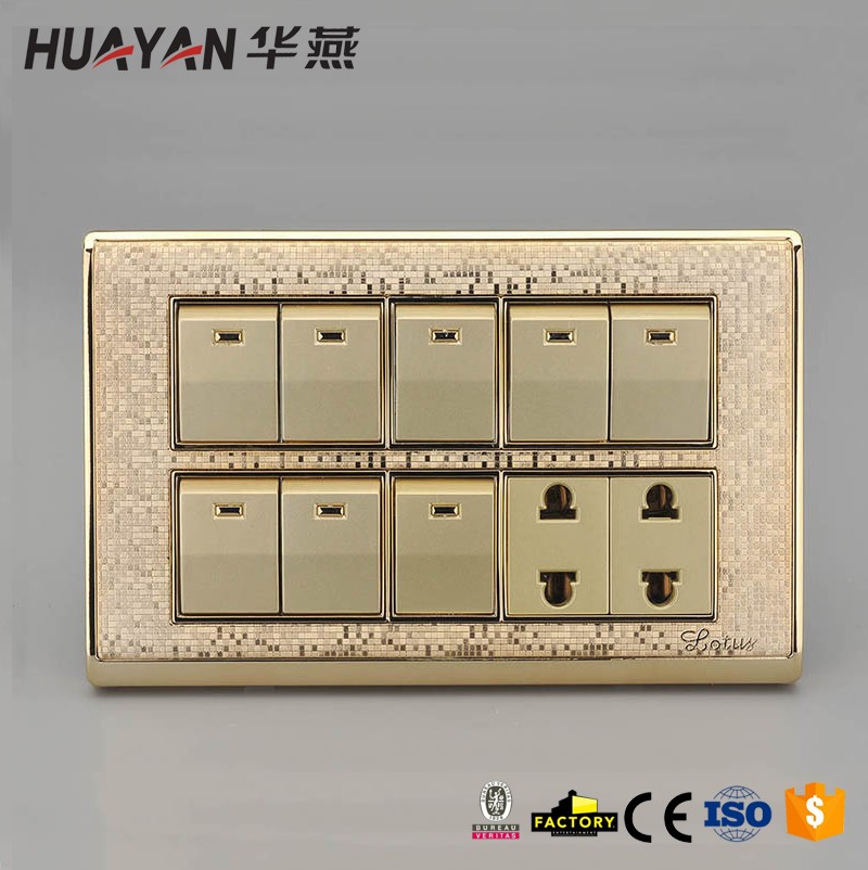 HYF-8GANG SWITCH 2SOCKET,HYF-8GANG SWITCH 2SOCKET