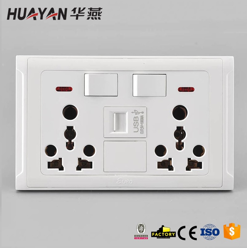 HYI-2GANG SWITCH DOUBLE 16A MULTI SOCKET 1USB SOCKET,HYI-2GANG SWITCH DOUBLE 16A MULTI SOCKET 1USB SOCKET