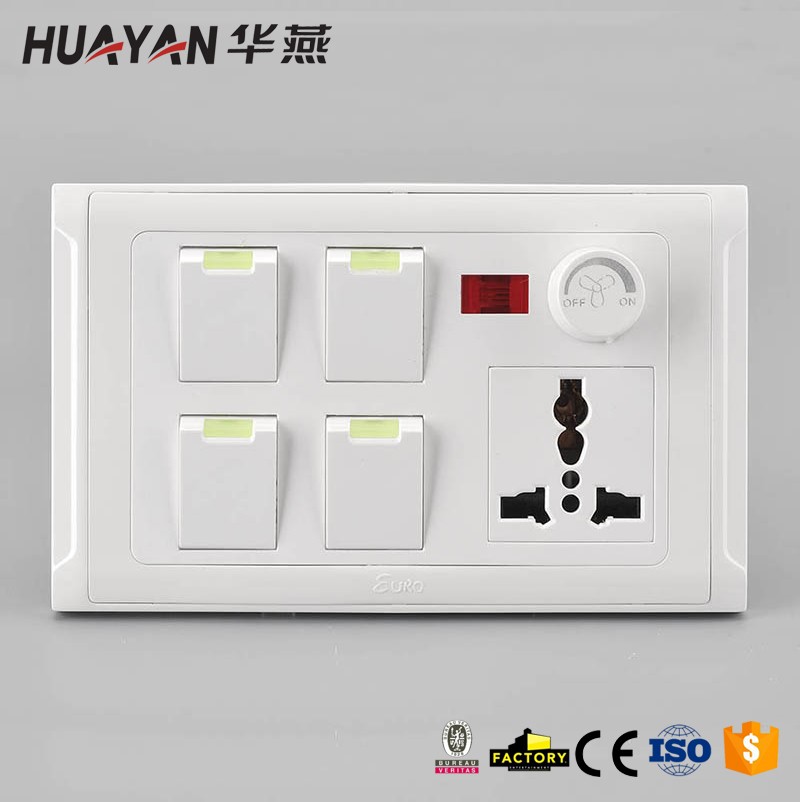 HYI-4GANG SWITCH MF SOCKET INDICATOR LIGHT DIMMER,HYI-4GANG SWITCH MF SOCKET INDICATOR LIGHT DIMMER