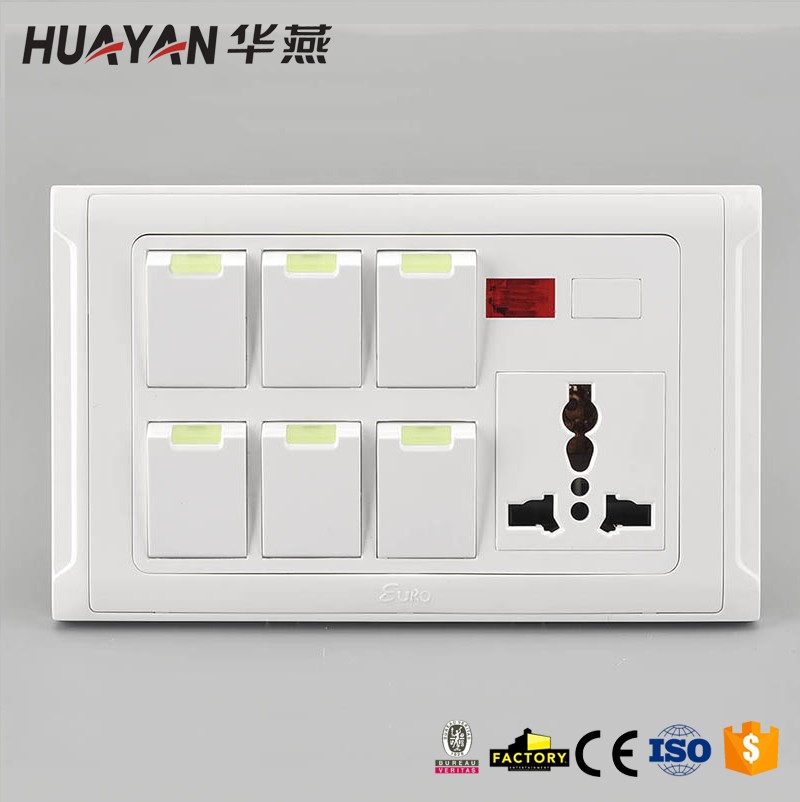 HYI-6GANG SWITCH MF SOCKET INDICATOR LIGHT DIMMER PROVISION,HYI-6GANG SWITCH MF SOCKET INDICATOR LIGHT DIMMER PROVISION