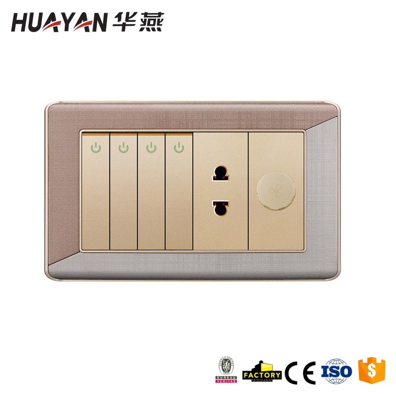 HYJ-4GANG SWITCH 1SOCKET DIMMER,HYJ-4GANG SWITCH 1SOCKET DIMMER