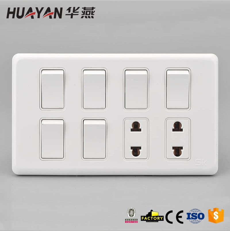 HYK-6GANG SWITCH 2SOCKET,HYK-6GANG SWITCH 2SOCKET