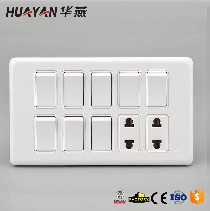 HYK-8GANG SWITCH 2SOCKET,HYK-8GANG SWITCH 2SOCKET