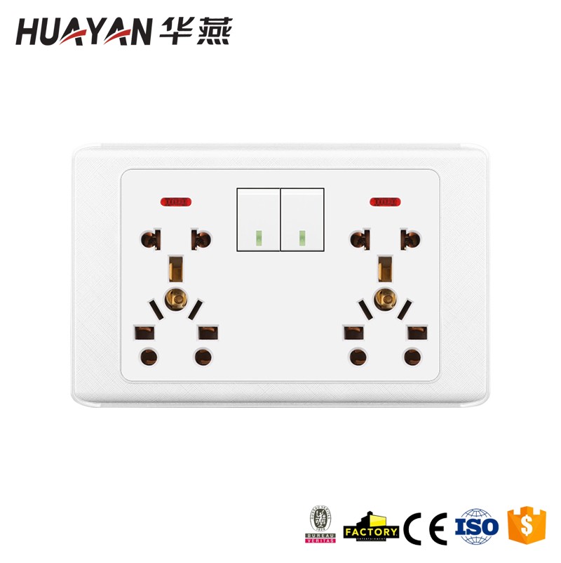 HYH-2GANG SWITCH DOUBLE UNIVERSAL SOCKET,HYH-2GANG SWITCH DOUBLE UNIVERSAL SOCKET