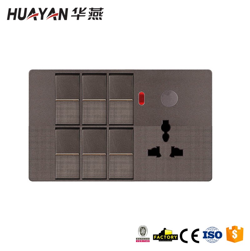 HYO-6gang SWITCH MF SOCKET INDICATOR LIGHT DIMMER,HYO-6gang SWITCH MF SOCKET INDICATOR LIGHT DIMMER