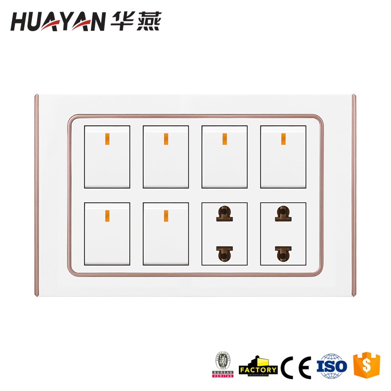 HYB-G-6GANG SWITCH 2SOCKET,HYB-G-6GANG SWITCH 2SOCKET