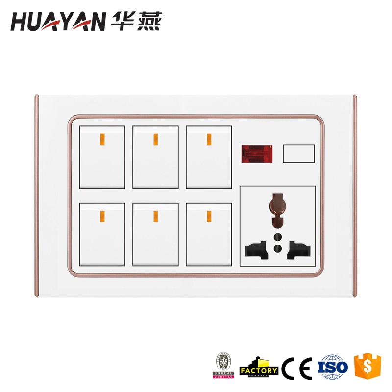 HYB-G-6GANG SWITCH MF SOCKET INDICATOR LIGHT DIMMER PROVISION,HYB-G-6GANG SWITCH MF SOCKET INDICATOR LIGHT DIMMER PROVISION