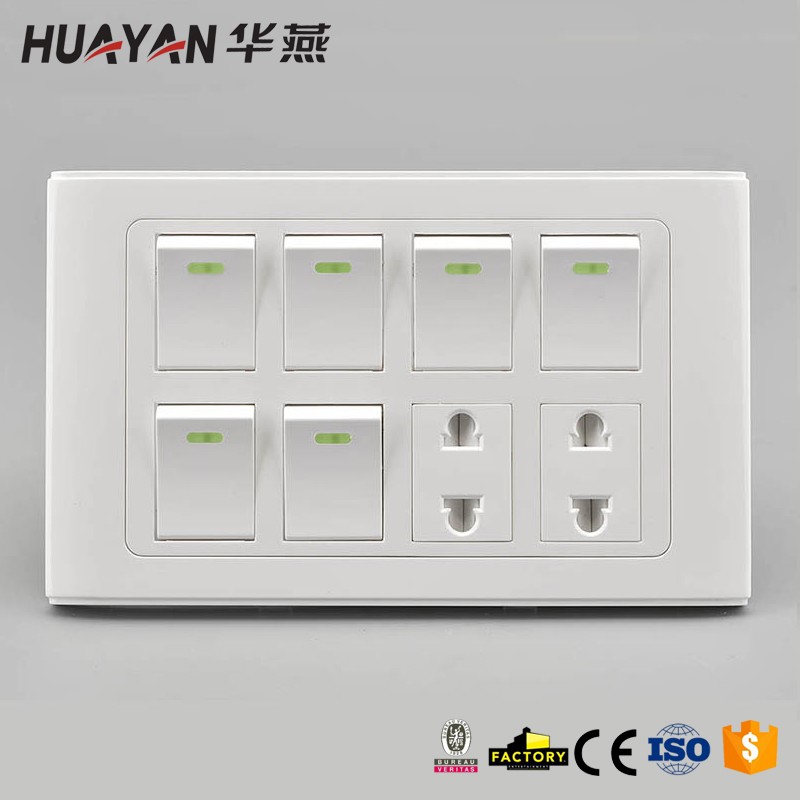 HYC-6GANG SWITCH 2SOCKET,HYC-6GANG SWITCH 2SOCKET