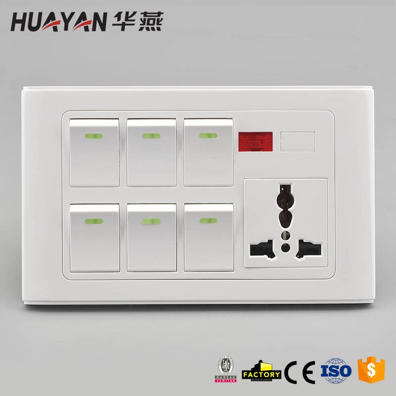 HYC-6GANG SWITCH MF SOCKET INDICATOR LIGHT DIMMER PROVISION,HYC-6GANG SWITCH MF SOCKET INDICATOR LIGHT DIMMER PROVISION