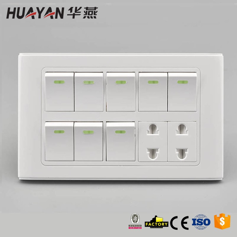 HYC-8GANG SWITCH 2SOCKET,HYC-8GANG SWITCH 2SOCKET