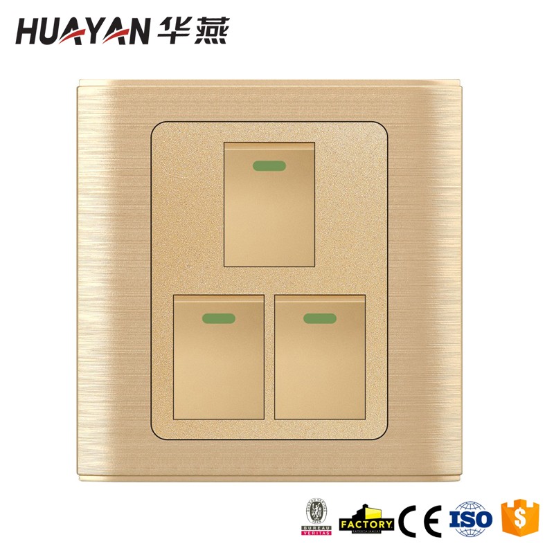 HYC-G-BRUSH-3GANG 1WAY SWITCH,HYC-G-BRUSH-3GANG 1WAY SWITCH