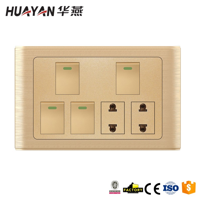 HYC-G-BRUSH-4GANG SWITCH 2SOCKET,HYC-G-BRUSH-4GANG SWITCH 2SOCKET