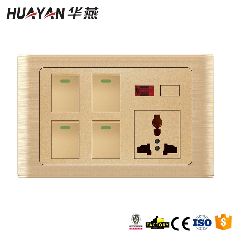 HYC-G-BRUSH-4GANG SWITCH MF SOCKET INDICATOR LIGHT DIMMER PROVISION,HYC-G-BRUSH-4GANG SWITCH MF SOCKET INDICATOR LIGHT DIMMER PROVISION